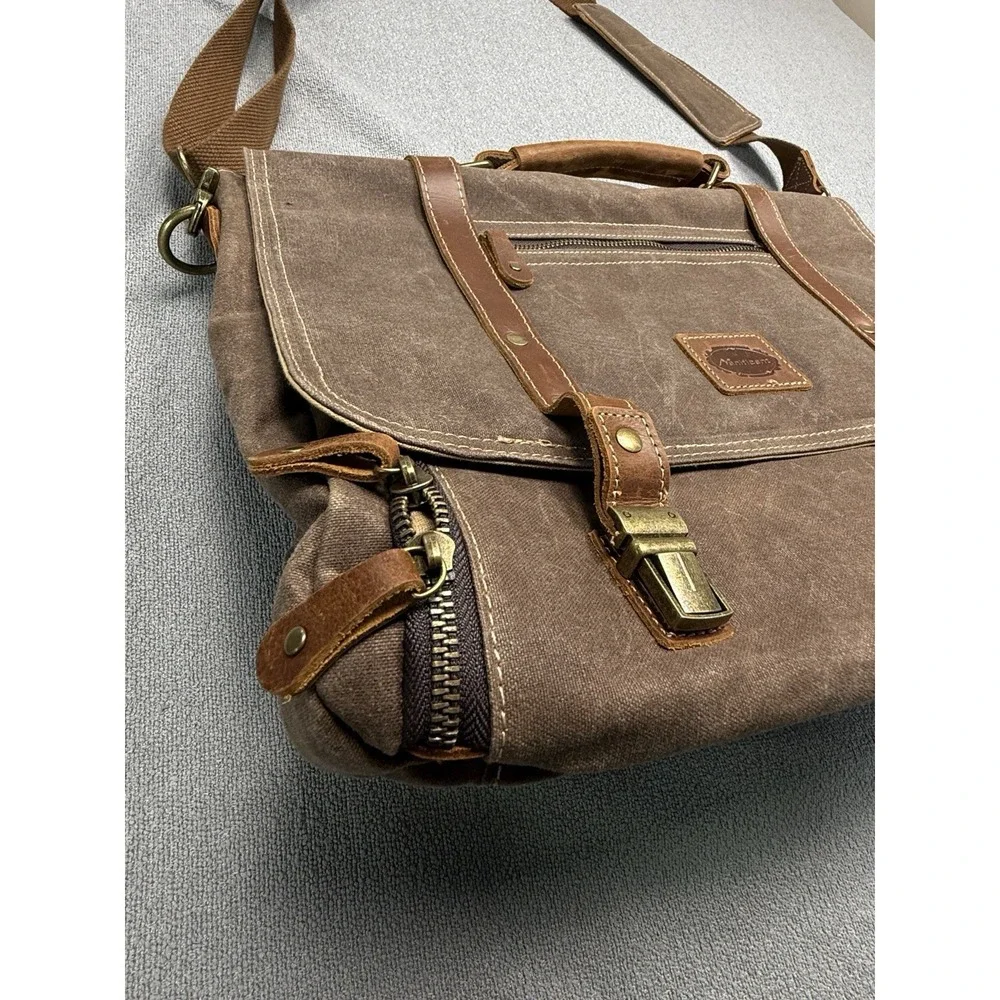 Laptop Messenger bag for Mens 15.6 Inch, Waterproof Vintage Genuine Leather M...